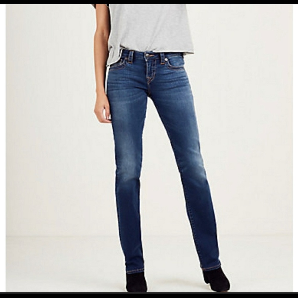 True Religion midrise skinny-straight leg 27